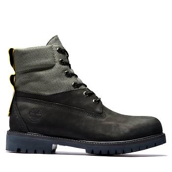 Timberland 6-Inch Premium Mixed-Media - Cierne Nepremokave Topanky Panske, TB0013Q